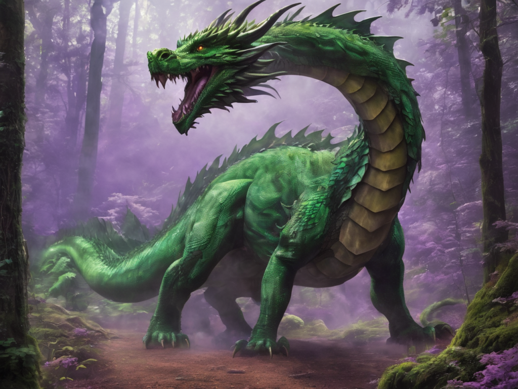 Adult Green Dragon using Poisonous Breath - Chromatic Dragons