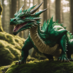 Adolescent Green Dragon in a forest